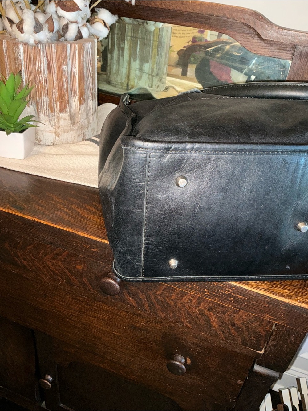 Frye Amy Leather Shopper Tote Shoulder Bag Black Retail $448 - Picture 8 of 11